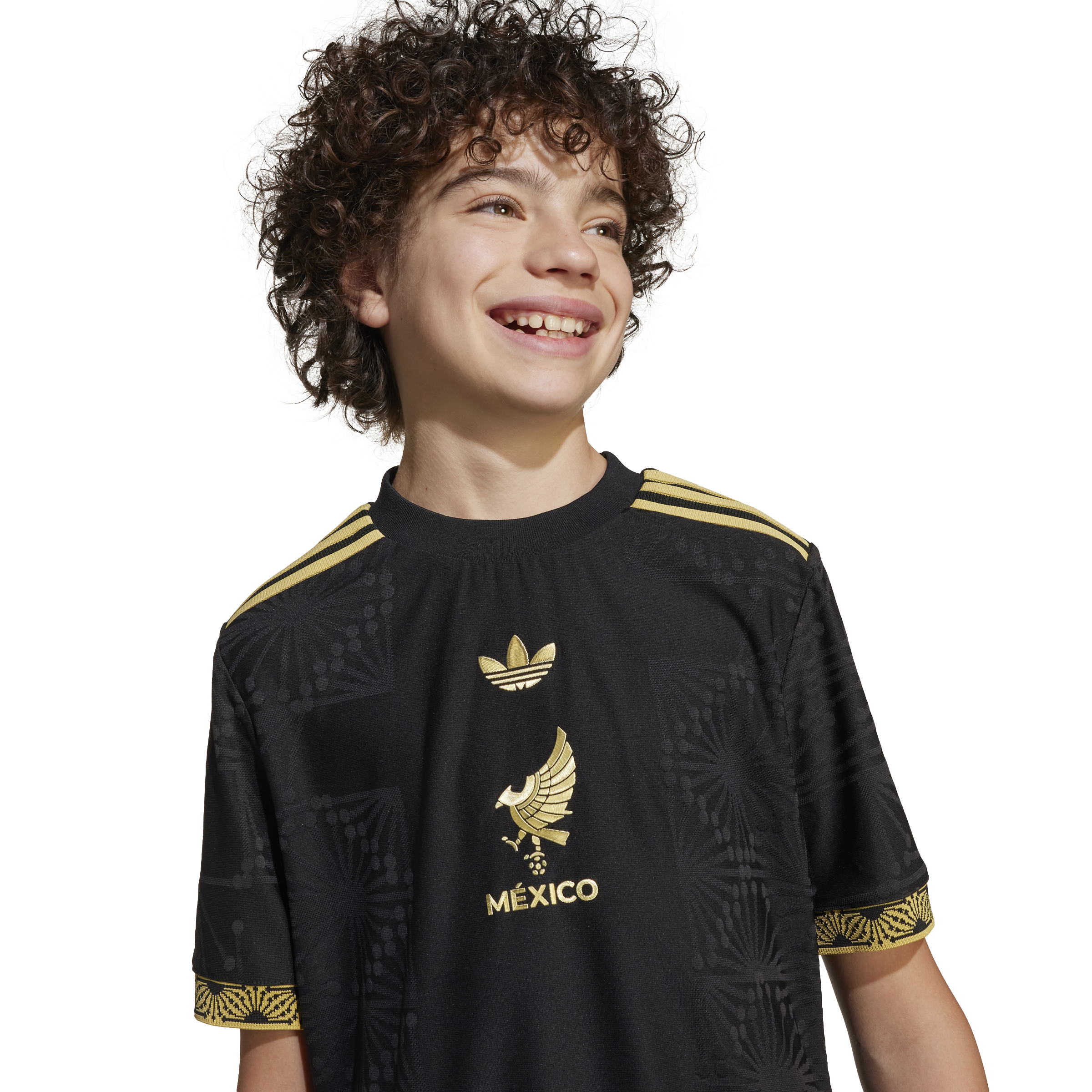 Camiseta juvenil adidas México Oro 25 Negro