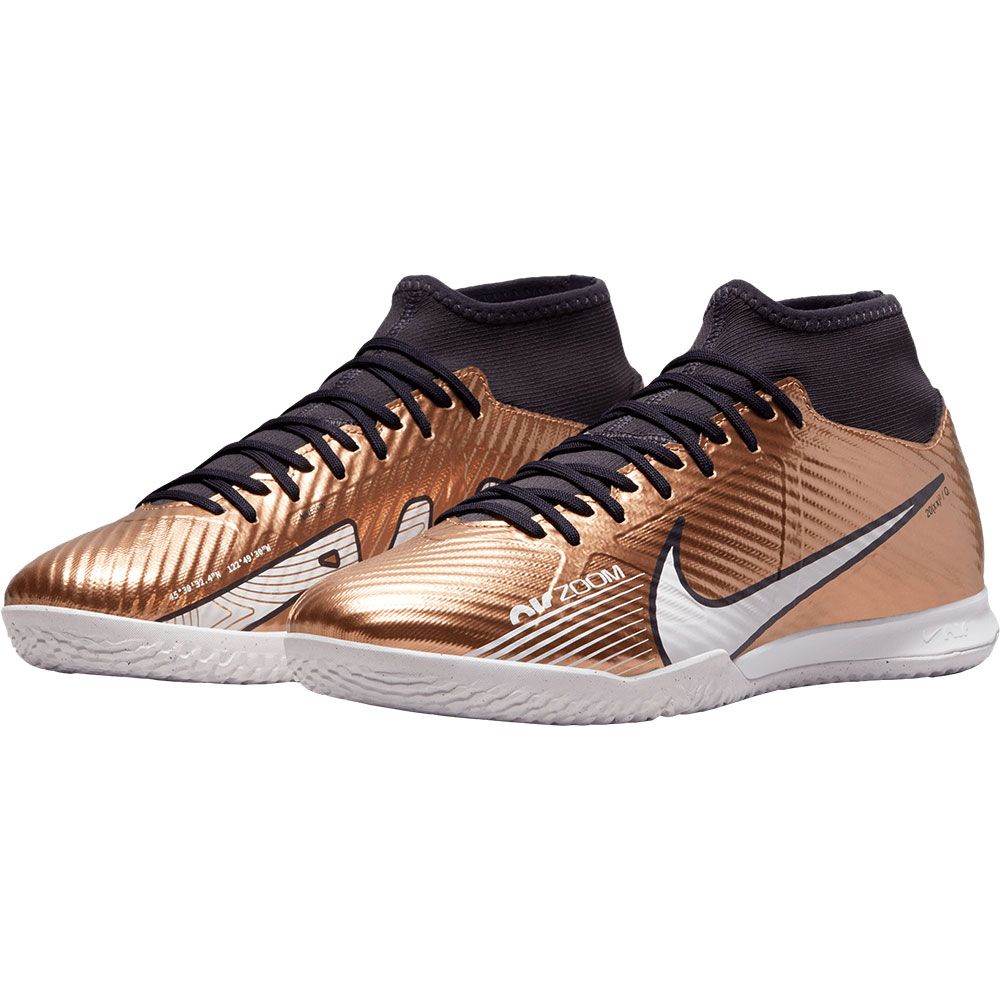 Nike Zoom Mercurial Superfly 9 IC Indoor Shoes Metallic Copper