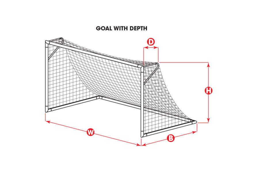 Kwik Goal  Net 8Hx24Wx3Dx8.5B 120mm Mesh, Solid Braid Knotless