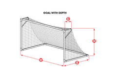 Kwik Goal  Net 8Hx24Wx3Dx8.5B 120mm Mesh, Solid Braid Knotless