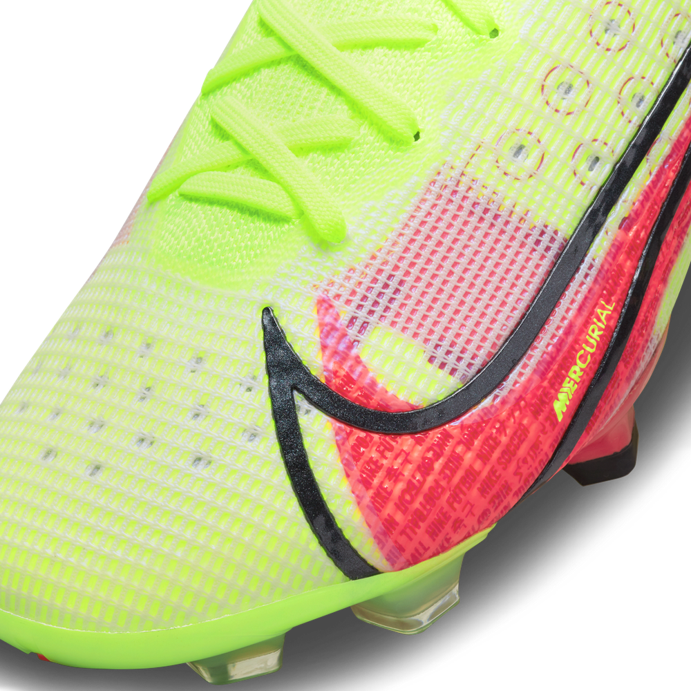 Botas de fútbol para suelo firme Nike Mercurial Superfly 8 Elite FG Volt/Bright Crimson