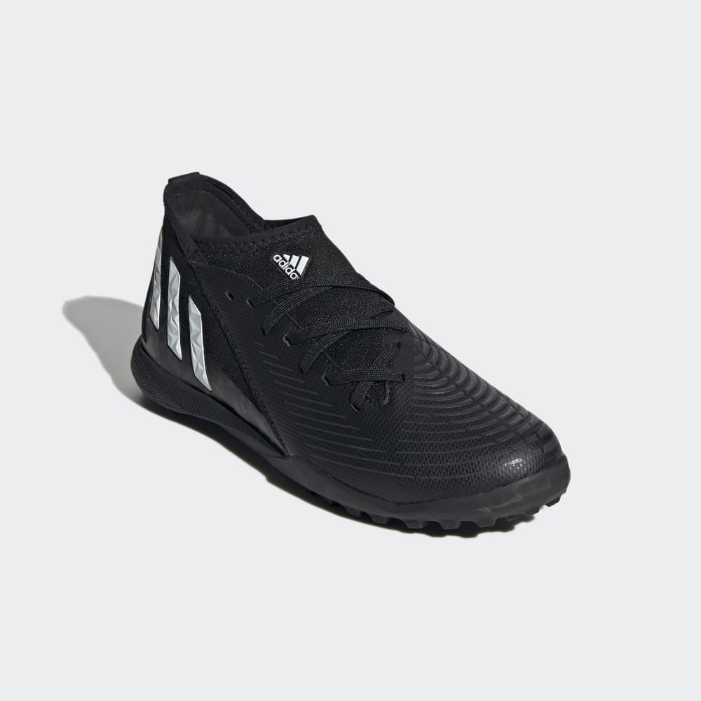 Zapatos de fútbol adidas Predator EDGE.3 TF J para niños, color negro y blanco