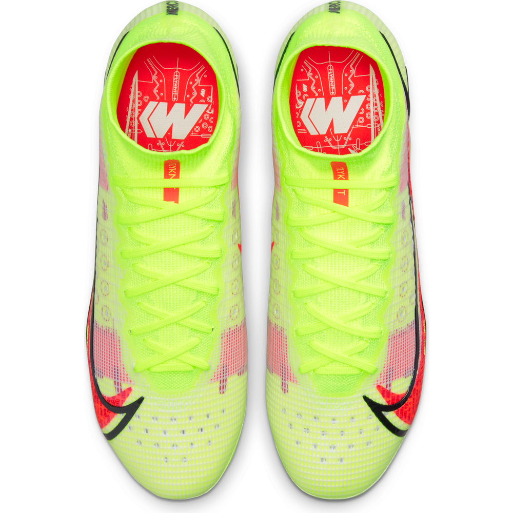 Botas de fútbol para suelo firme Nike Mercurial Superfly 8 Elite FG Volt/Bright Crimson