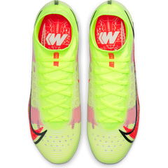 Nike Mercurial Superfly 8 Elite FG firm Ground Football Boots Volt/Bright Crimson